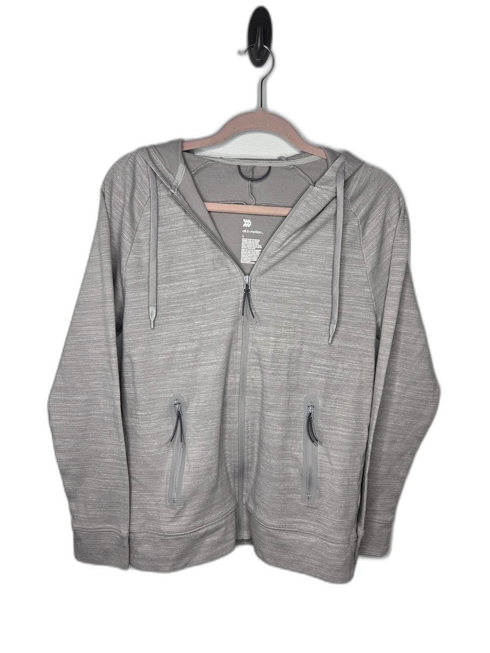 all in motion Women's Heather Gray Full-Zip Hooded Sweatshirt